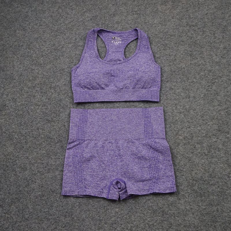 Seamless Fitness Yoga Wear Shorts Set